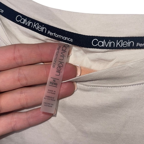 CALVIN KLEIN PERFORMANCE 100% Cotton Rolled Cuff Crop Top XL NWT - Picture 5 of 8